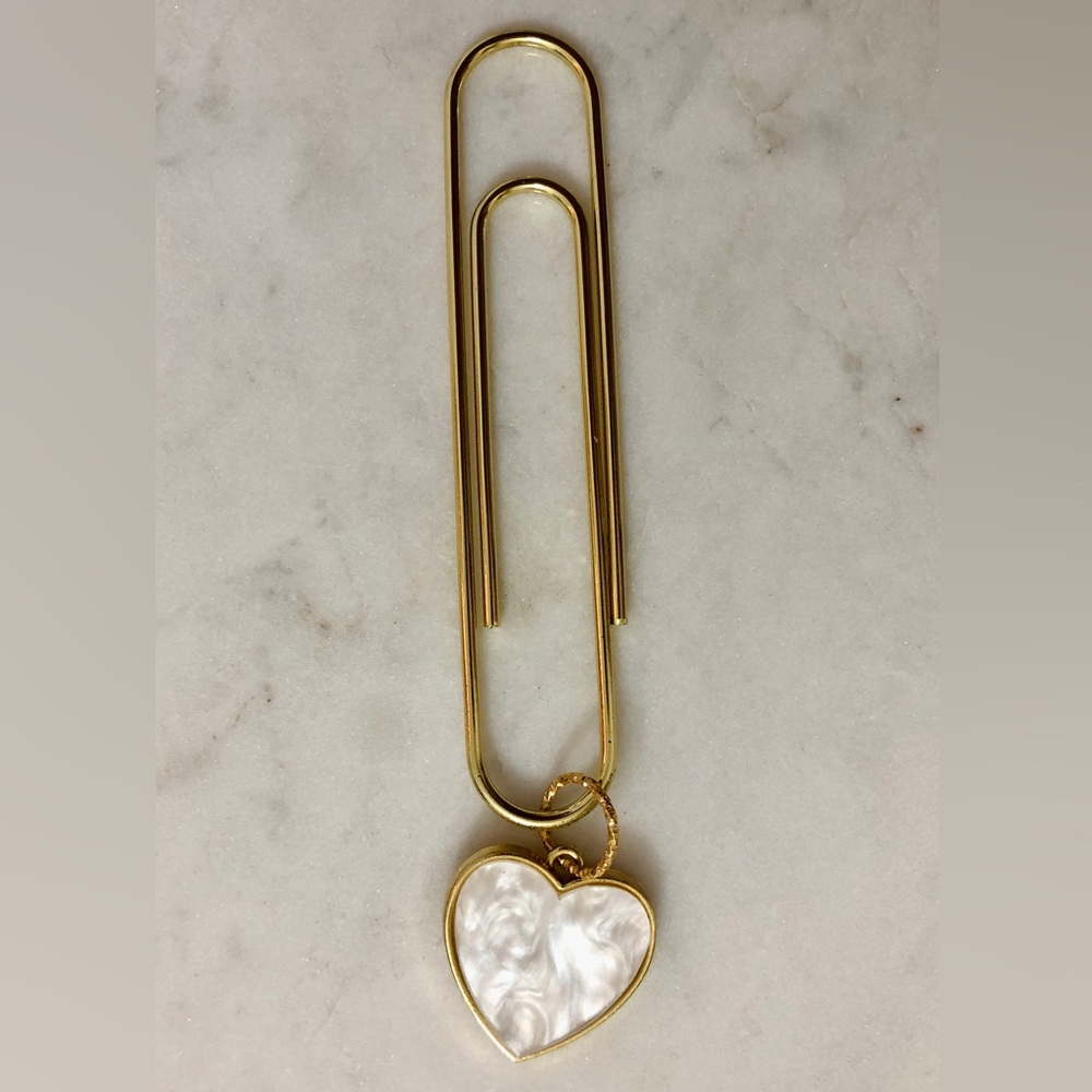 Jumbo Paperclip Heart Shape Charm, Bookmark